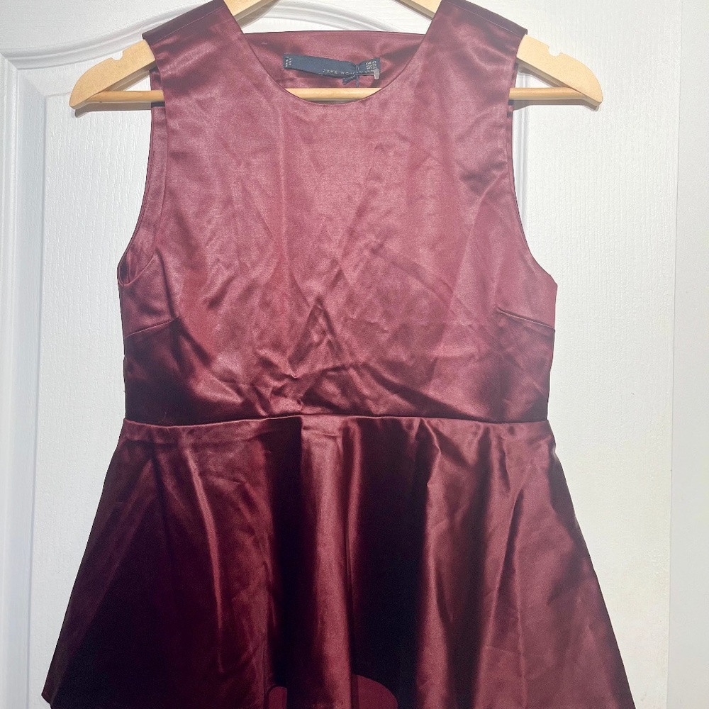 Zara women fashion blouse burgundy